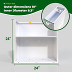 White Metal Long Planter for Outdoor Plants 24" x 10" x 24" Metal Rectangular - Image 2