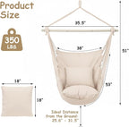 Athena Collection Hammock Chair Hanging Rope Swing Chair - Image 2