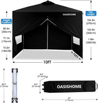 OASISHOME One Push Setup Pop-up Gazebo Portable Canopy Tent 10'x10', - Image 3