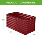 Best Choice Products 4x2x2ft Outdoor Metal Raised Garden Bed, Deep Root Box - Image 3