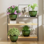 8 Inch Plastic Plant Pots, Glossy Smooth Finish Planter - Image 7