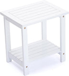Outdoor Side Table, 2-Tier Acacia Wood End Table by AN68-Home-Clicknow