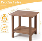 Adirondack Outdoor Side Table, 2-Tier Sturdy Patio End Table Weather Resistant - Image 3