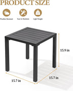 Crestlive Products Aluminum Outdoor Side Table Set of 2, Pool Lounge Chair Side - Image 3