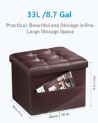 AmasSmile Storage Ottoman Folding Foot Rest Stool - Image 3