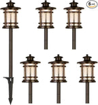 hykolity Low Voltage ORB LED Landscape Path Light W/Crackled Shade, 3.4W 155LM by hykolity