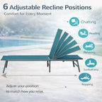 Kozyard 2-Pack Outdoor Lounge Chairs, Foldable Aluminum Frame Patio Chaise - Image 4