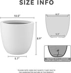 Kante 10 Inch Dia Round Concrete Planter, Indoor Outdoor Large Plant Pot - Image 2