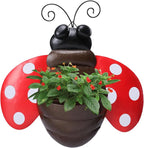 Metal Wall Planter Ladybug Wall Mounted Planters Small Flower Pot by Chonsun