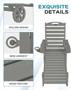 Outdoor Lounge Chair Set of 4, All Weather Patio Chaise Lounge Chairs - Image 5