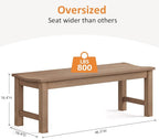 Outdoor Bench, 2-Person Patio Backless Bench Holds up to 800lbs, Weatherproof - Image 3