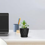 4 inch Small Plastic Nursery Pots, Seedling Pots, 5 Set Water Ripples Plant Pots - Image 4