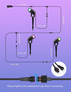 Smart Landscape Lights, APP Controlled RGBCW Color Changing Spot Lights - Image 8