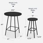 Best Choice Products 3-Piece Patio Dining Set, Bar Height, Outdoor Bistro Set - Image 2