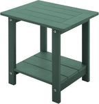 Double Adirondack Side Table Weather Resistant, Outdoor Rectangular End Table by Meluvici