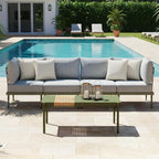 Sundale Outdoor 5 Pieces Patio Furniture Set, Metal Sectional Sofa Patio - Image 3