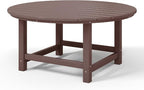 WestinTrends Malibu Low Outdoor HDPE Round Patio Coffee Table, Dark Brown - Image 9