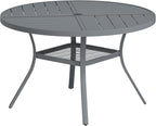 VICLLAX Round Patio Table with Adjustable Umbrella Hole by HOME