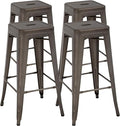 FDW Metal Bar Stools Set of 4 Counter Height Bar Stools 24 Inches Industrial by FDW