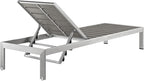 Modway Shore Aluminum Outdoor Patio Chaise Lounge Chair in Silver Gray - Image 5