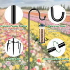 48" Shepherds Hooks for Outdoor, Heavy Duty Garden Bird Feeder Pole for Hanging - Image 2