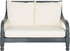 SAFAVIEH Outdoor Collection Pomona Ash Grey Solid Wood/Beige Lounger Bench Sofa by SAFAVIEH