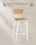VASAGLE Set of 4 Bar Stools, Bar Height Stools, 29.1 Inches Tall Barstools - Image 2