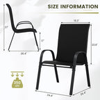 UDPATIO Patio Chairs Set of 8, Stackable Outdoor Dining Chairs - Image 3
