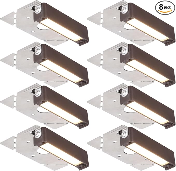 LEONLITE 8-Pack 4 Inch LED Hardscape Lighting, Update Retaining Wall Lights by LEONLITE