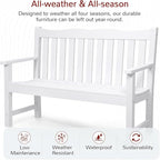Stoog 3-Piece All-Weather Outdoor Bench & Chairs Set, Include 2 Garden Chairs - Image 4