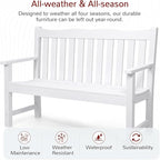 Stoog 2-Person Outdoor Bench, All-Weather HIPS Plastic Garden Bench - Image 4