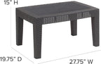 Flash Furniture Seneca Dark Gray Faux Rattan Coffee Table - Image 4
