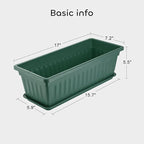 GROWNEER 3 Packs 17 Inches Green Flower Window Box Plastic Vegetable Planters - Image 3