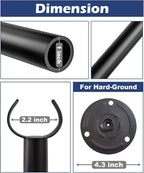 10FT String Light Poles for The Outdoor, Heavy Duty Metal Lighting Stand Pole - Image 4