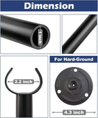 10FT String Light Pole for The Outdoor, Heavy Duty Metal Lighting Stand Pole - Image 4