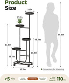 Bamworld Tall Plant Stand Indoor Outdoor Plant Stand - Image 6