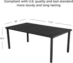Grand patio Outdoor Dining Set for 6, Metal Woven Wicker Fixed Patio Chairs - Image 5