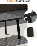 Patio Coffee Table, Never-Rust Aluminum Outdoor Coffee Table - Image 8
