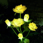 GONIMY Outdoor Realistic Solar Powered Rose Flower Lights Stake, 2 Pack 10 Rose - Image 4