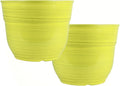 Garden Elements Indoor/Outdoor Glazed Brushed Happy Plastic Planter, Bright by GardenElements