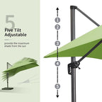 PURPLE LEAF 9' X 11.5' Square Cantilever Umbrella Patio Umbrella - Image 4