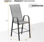 VINGLI Outdoor Bar Chairs Set of 8 – Stackable Outdoor Bar Stools - Image 3