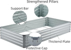 2 Pack 6x3x1FT Galvanized Raised Garden Beds Kit Outdoor Metal Gardening - Image 3