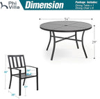 PHI VILLA 7 Pieces Outdoor Round Dining Set - Image 9