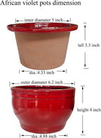 African Violet Pots Self Watering Round Ceramic Violet Pot - Image 3