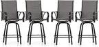 PHI VILLA Outdoor Swivel Bar Stools Set of 4, High Top Patio Bar Stools & Chairs by PHIVILLAThepioneerofcomfortablehouseholdsupplies