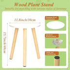 Plant Stand Indoor/Outdoor for Plants, Wood White Planter Stands Holder Mid - Image 2