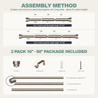 2 Pack Retro Silver Curtain Rods Set - Image 9