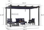 PURPLE LEAF 10' x 13' Aluminum Outdoor Pergola Wind-Resistant Retractable - Image 5