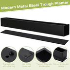 32 x 3.5 x 3.5 Inch Long Rectangular Planter Box Window Sill Plant Box Metal - Image 6